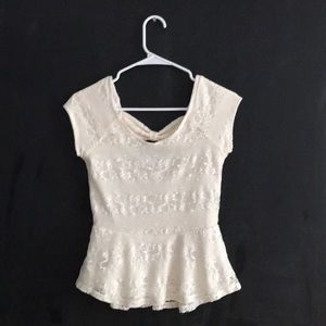 Short Sleeve Ivory Top